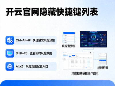 开云官网隐藏快捷键列表，包含风控相关快捷操作图示