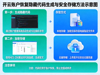 开云账户恢复隐藏代码生成与安全存储方法示意图