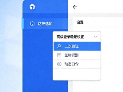 开云安全中心隐藏防护选项，包含高级登录验证设置