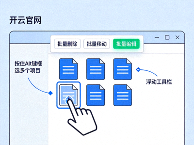 开云官网批量操作隐藏技巧：按住Alt键框选多个项目后出现的浮动工具栏