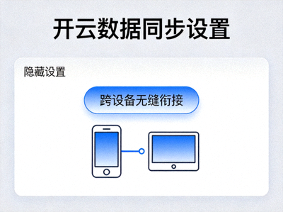 开云数据同步隐藏设置页面，展示跨设备无缝衔接选项