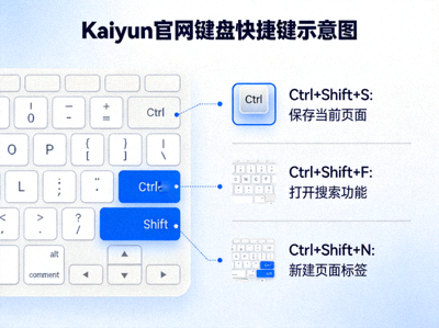 Kaiyun官网键盘快捷键示意图，包含Ctrl+Shift组合键说明
